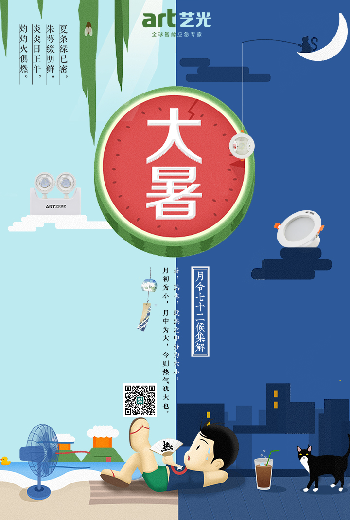 大暑，大暑，熱氣尤大也
